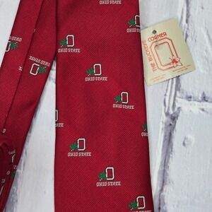 Vintage Ohio State Buckeyes Red Collegiate Collectibles Tie 100% Polyester Mens
